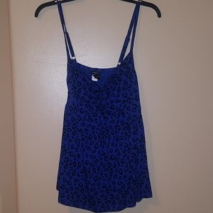 Torrid Spaghetti Strap Top Blue Cheetah 2X